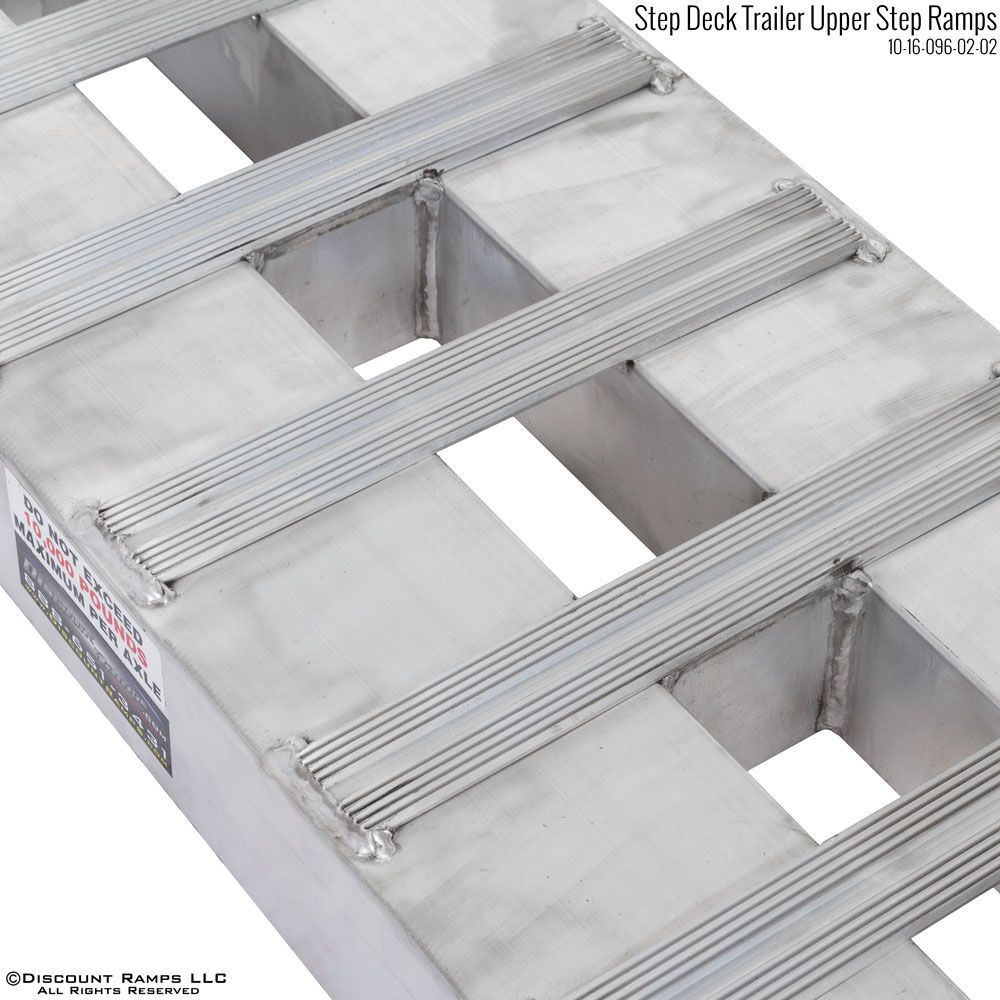 8' L x 16" W x 4-1/4" H Aluminum Ramps, Pin-On End, Pin-On Foot - 10,000 lb. per Axle