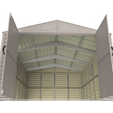 10.5×23 ft Vinyl Garage, Vinyl Storage Shed with Foundation, 2 Windows & Side Doors