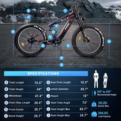 FREESKY Alaska M-520 Pro 1000 w Mountain Ebike 4 Fat Tire Electric Fat Tire Mountain eBike