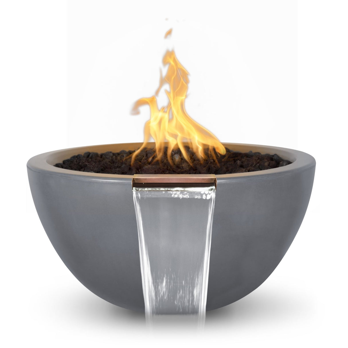 The Outdoor Plus Luna Concrete Fire & Water Bowl plus Free Cover