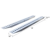 14' L X 16' W Aluminum Car Trailer Ramps, Pin-On End, Knife Foot - 12,000 lb. Per Axle