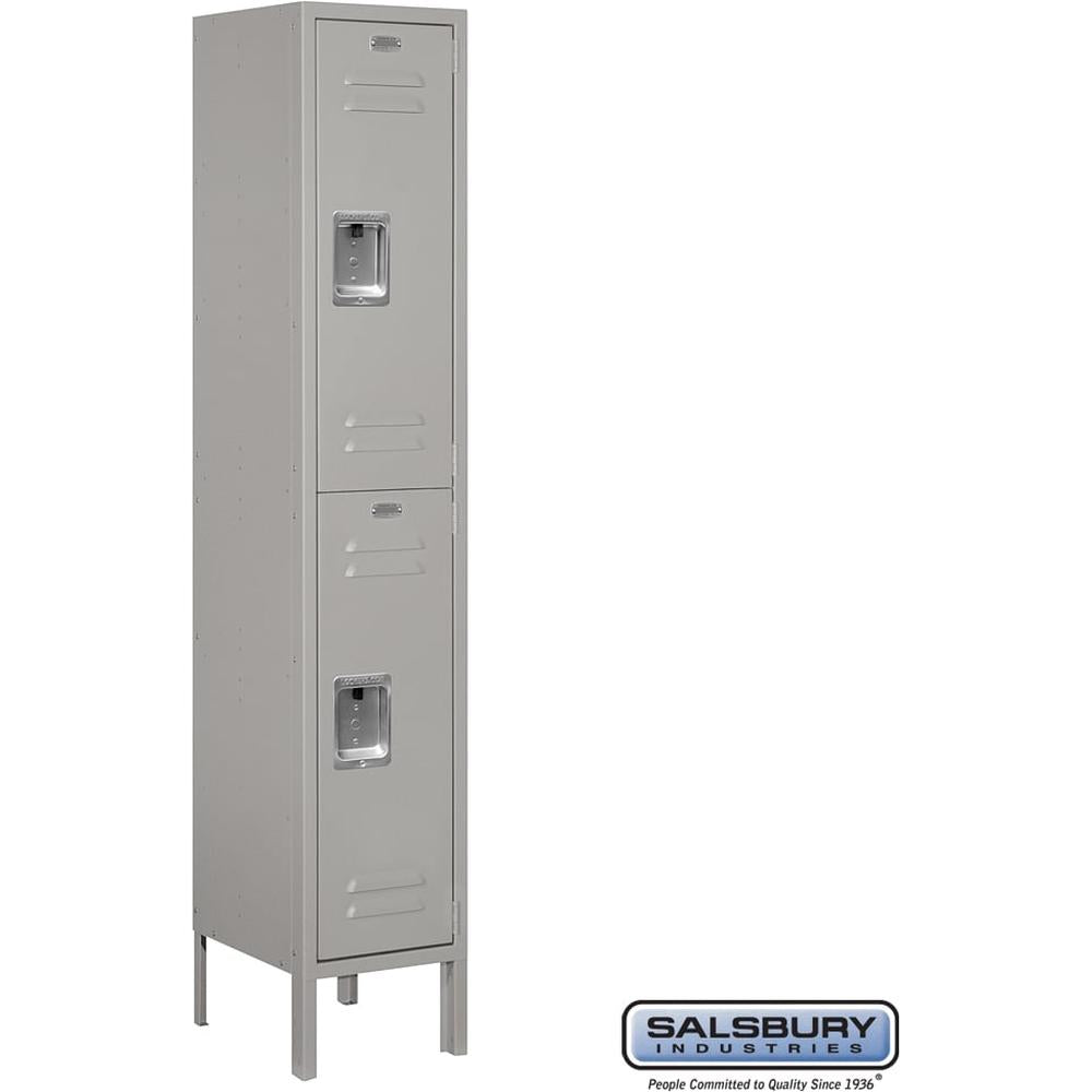 12" Wide Double Tier Standard Metal Locker - 1 Wide - 5 Feet High - 12" Deep by Salsbury