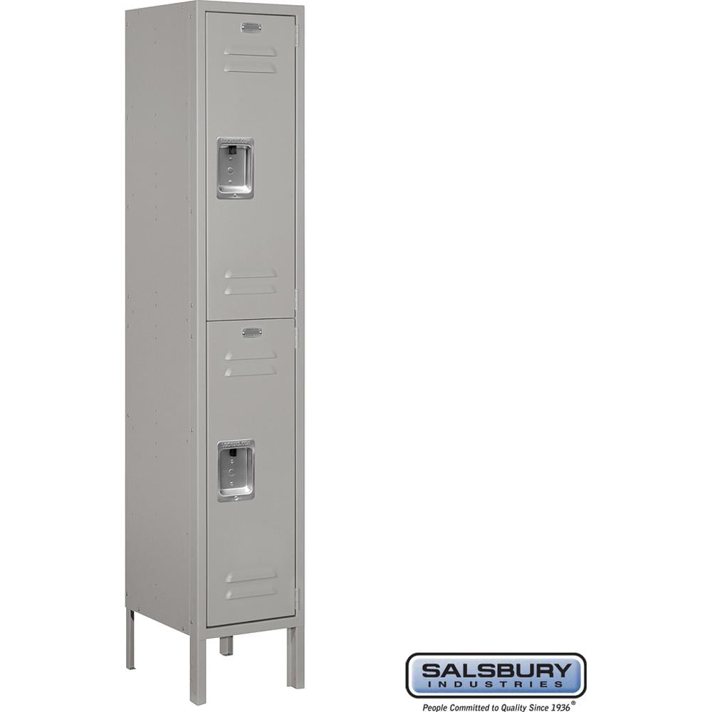 12" Wide Double Tier Standard Metal Locker - 1 Wide - 5 Feet High - 12" Deep by Salsbury