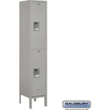 12" Wide Double Tier Standard Metal Locker - 1 Wide - 5 Feet High - 12" Deep by Salsbury