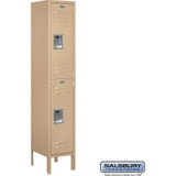 12" Wide Double Tier Standard Metal Locker - 1 Wide - 5 Feet High - 12" Deep by Salsbury