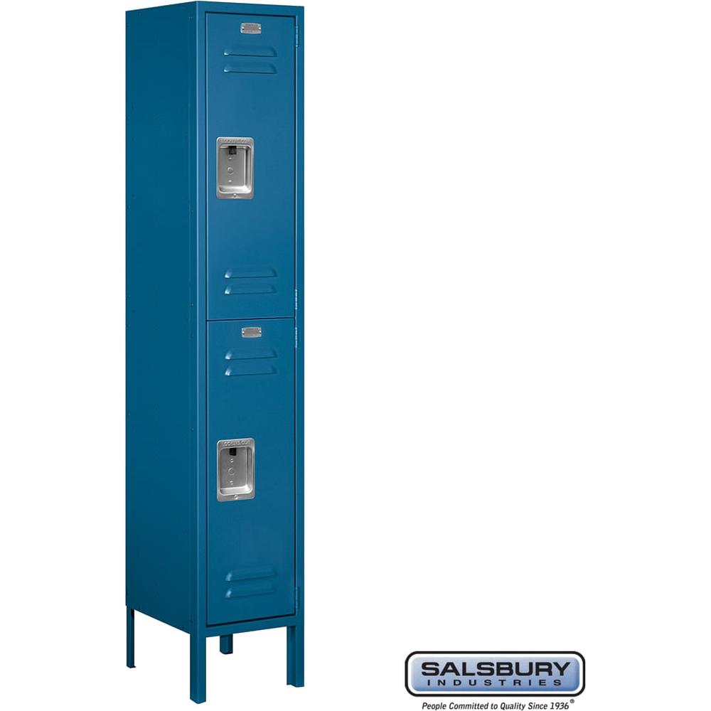 12" Wide Double Tier Standard Metal Locker - 1 Wide - 5 Feet High - 12" Deep by Salsbury