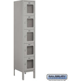 12" Wide Five Tier Box Style See-Through Metal Locker - 1 Wide - 5 Feet High - 15" Deep by Salsbury