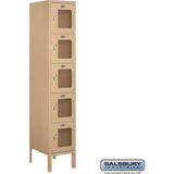12" Wide Five Tier Box Style See-Through Metal Locker - 1 Wide - 5 Feet High - 15" Deep by Salsbury