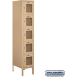 12" Wide Five Tier Box Style See-Through Metal Locker - 1 Wide - 5 Feet High - 18" Deep by Salsbury