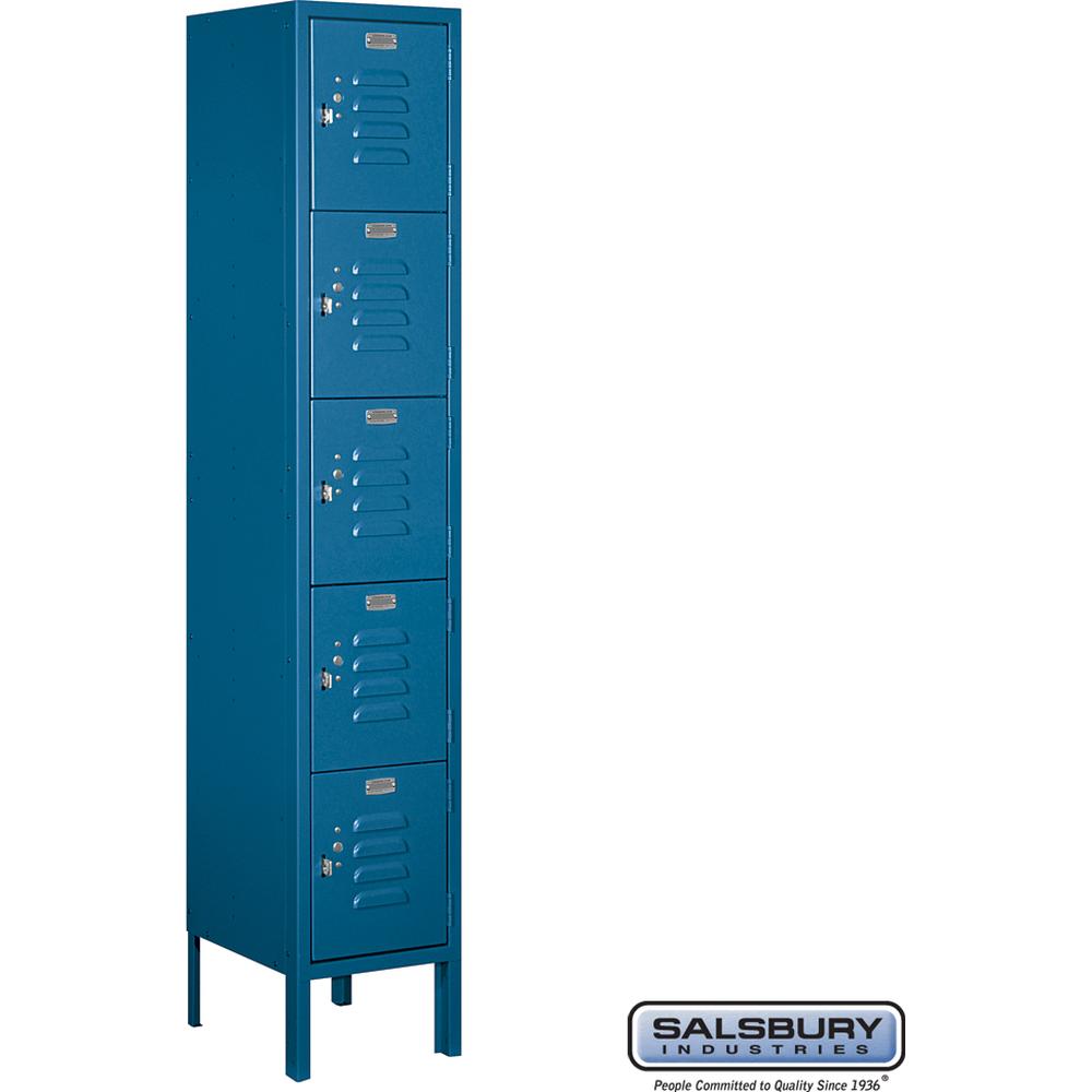 12" Wide Five Tier Box Style Standard Metal Locker - 1 Wide - 5 Feet High - 12" Deep by Salsbury