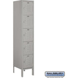 12" Wide Five Tier Box Style Standard Metal Locker - 1 Wide - 5 Feet High - 15" Deep by Salsbury