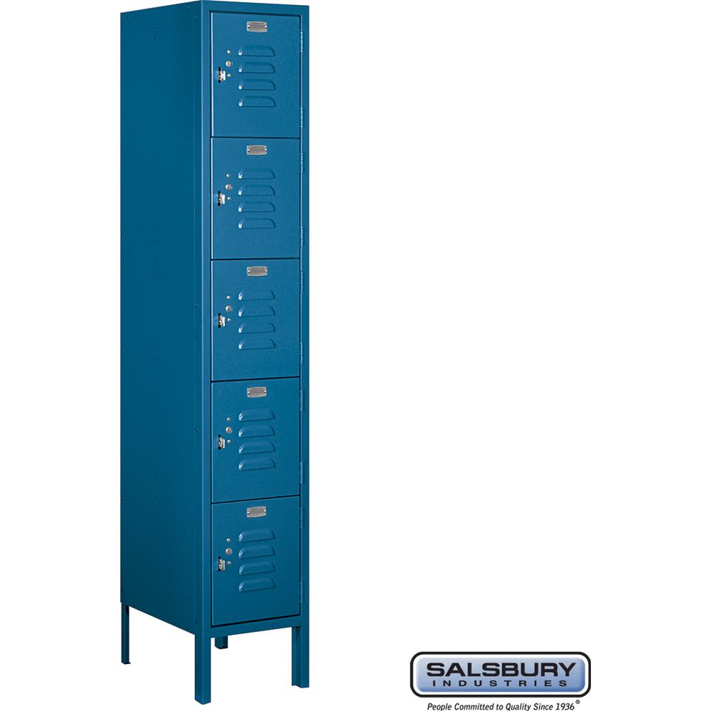 12" Wide Five Tier Box Style Standard Metal Locker - 1 Wide - 5 Feet High - 15" Deep by Salsbury