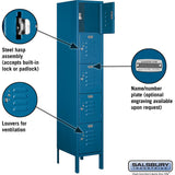 12" Wide Five Tier Box Style Standard Metal Locker - 1 Wide - 5 Feet High - 15" Deep by Salsbury