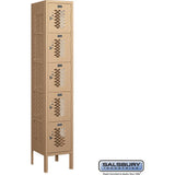 12" Wide Five Tier Box Style Vented Metal Locker - 1 Wide - 5 Feet High - 12" Deep by Salsbury