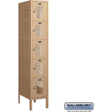 12" Wide Five Tier Box Style Vented Metal Locker - 1 Wide - 5 Feet High - 18" Deep by Salsbury