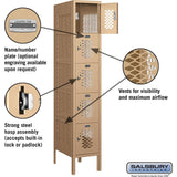 12" Wide Five Tier Box Style Vented Metal Locker - 1 Wide - 5 Feet High - 18" Deep by Salsbury