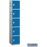 12" Wide Five Tier Plastic Locker - 1 Wide - 6 Feet High - 18" Deep by Salsbury