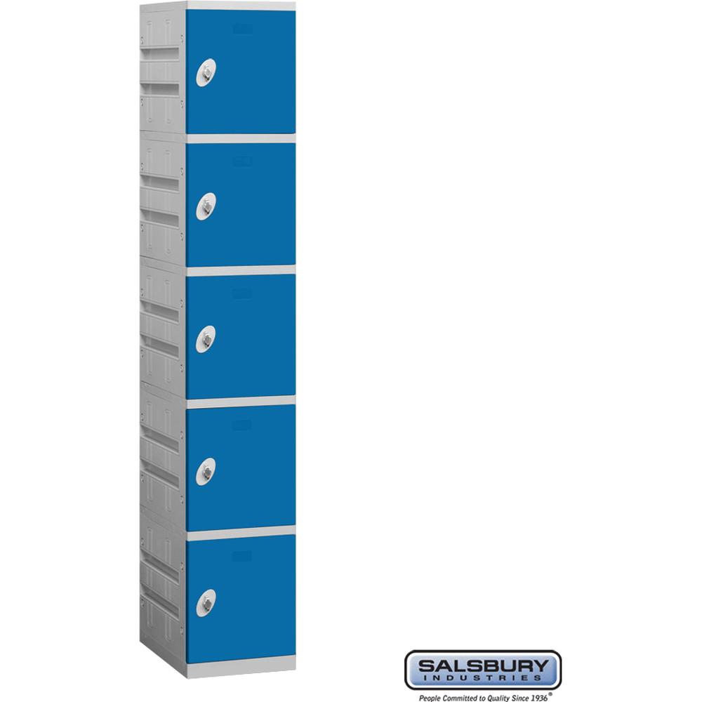 12" Wide Five Tier Plastic Locker - 1 Wide - 6 Feet High - 18" Deep by Salsbury