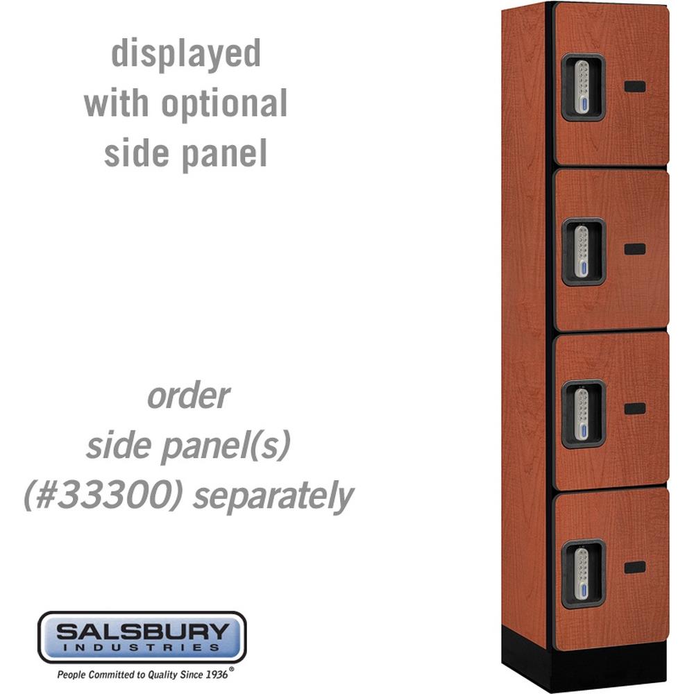12" Wide Four Tier Designer Wood Locker - 1 Wide - 5 Feet High - 15" Deep by Salsbury