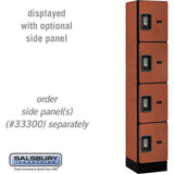 12" Wide Four Tier Designer Wood Locker - 1 Wide - 5 Feet High - 15" Deep by Salsbury