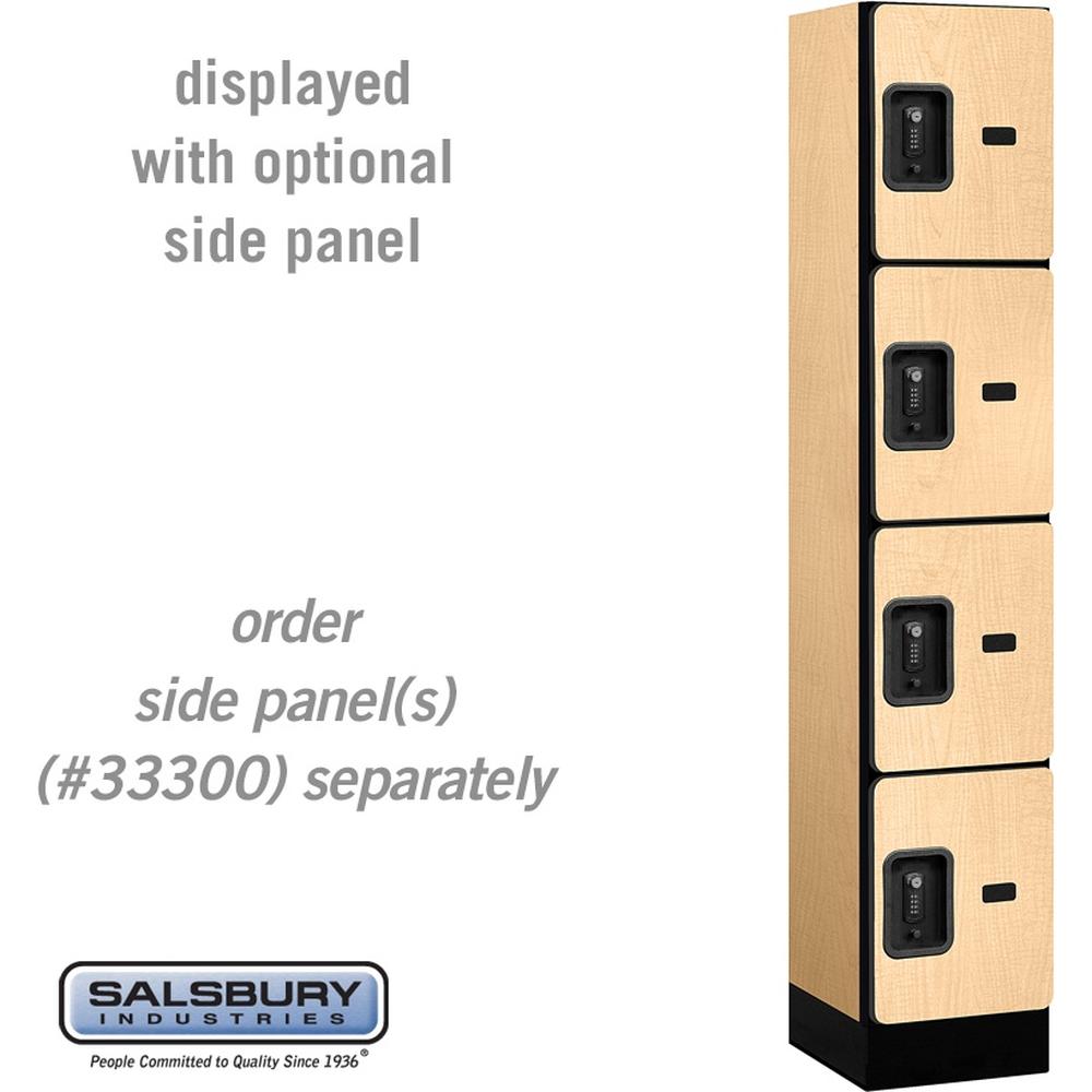 12" Wide Four Tier Designer Wood Locker - 1 Wide - 5 Feet High - 15" Deep by Salsbury