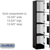 12" Wide Four Tier Designer Wood Locker - 1 Wide - 5 Feet High - 15" Deep by Salsbury