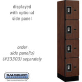 12" Wide Four Tier Designer Wood Locker - 1 Wide - 5 Feet High - 18" Deep by Salsbury