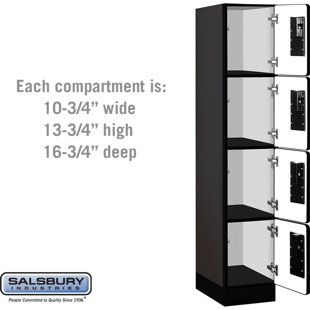 12" Wide Four Tier Designer Wood Locker - 1 Wide - 5 Feet High - 18" Deep by Salsbury