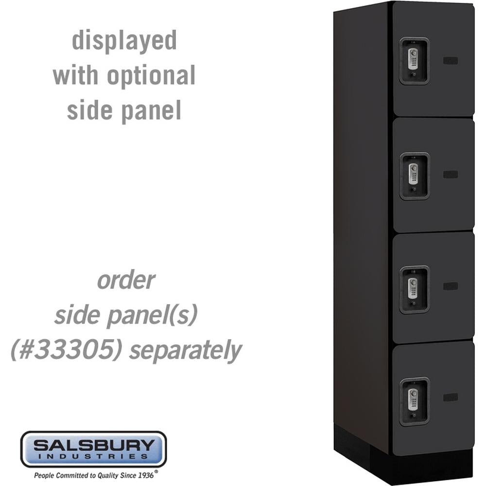 12" Wide Four Tier Designer Wood Locker - 1 Wide - 5 Feet High - 21" Deep by Salsbury