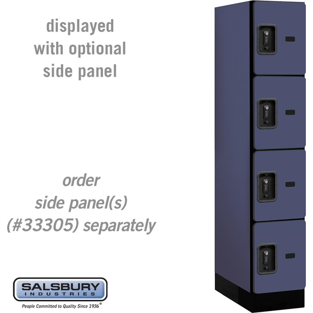 12" Wide Four Tier Designer Wood Locker - 1 Wide - 5 Feet High - 21" Deep by Salsbury