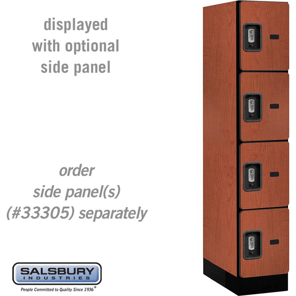 12" Wide Four Tier Designer Wood Locker - 1 Wide - 5 Feet High - 21" Deep by Salsbury