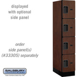 12" Wide Four Tier Designer Wood Locker - 1 Wide - 5 Feet High - 21" Deep by Salsbury