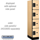 12" Wide Four Tier Designer Wood Locker - 1 Wide - 5 Feet High - 21" Deep by Salsbury