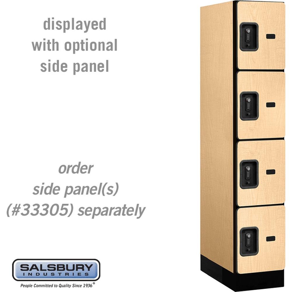 12" Wide Four Tier Designer Wood Locker - 1 Wide - 5 Feet High - 21" Deep by Salsbury