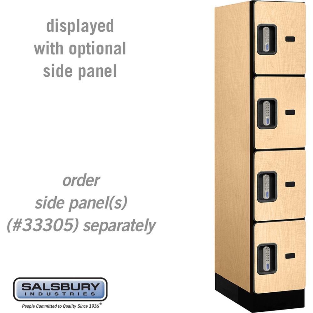 12" Wide Four Tier Designer Wood Locker - 1 Wide - 5 Feet High - 21" Deep by Salsbury
