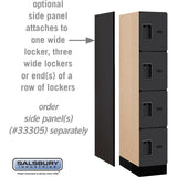 12" Wide Four Tier Designer Wood Locker - 1 Wide - 5 Feet High - 21" Deep by Salsbury