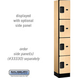 12" Wide Four Tier Designer Wood Locker - 1 Wide - 6 Feet High - 15" Deep by Salsbury