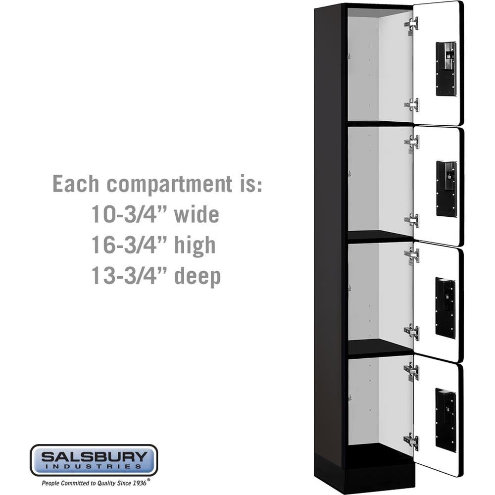 12" Wide Four Tier Designer Wood Locker - 1 Wide - 6 Feet High - 15" Deep by Salsbury