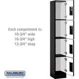 12" Wide Four Tier Designer Wood Locker - 1 Wide - 6 Feet High - 15" Deep by Salsbury