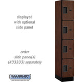 12" Wide Four Tier Designer Wood Locker - 1 Wide - 6 Feet High - 18" Deep by Salsbury