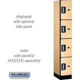 12" Wide Four Tier Designer Wood Locker - 1 Wide - 6 Feet High - 18" Deep by Salsbury