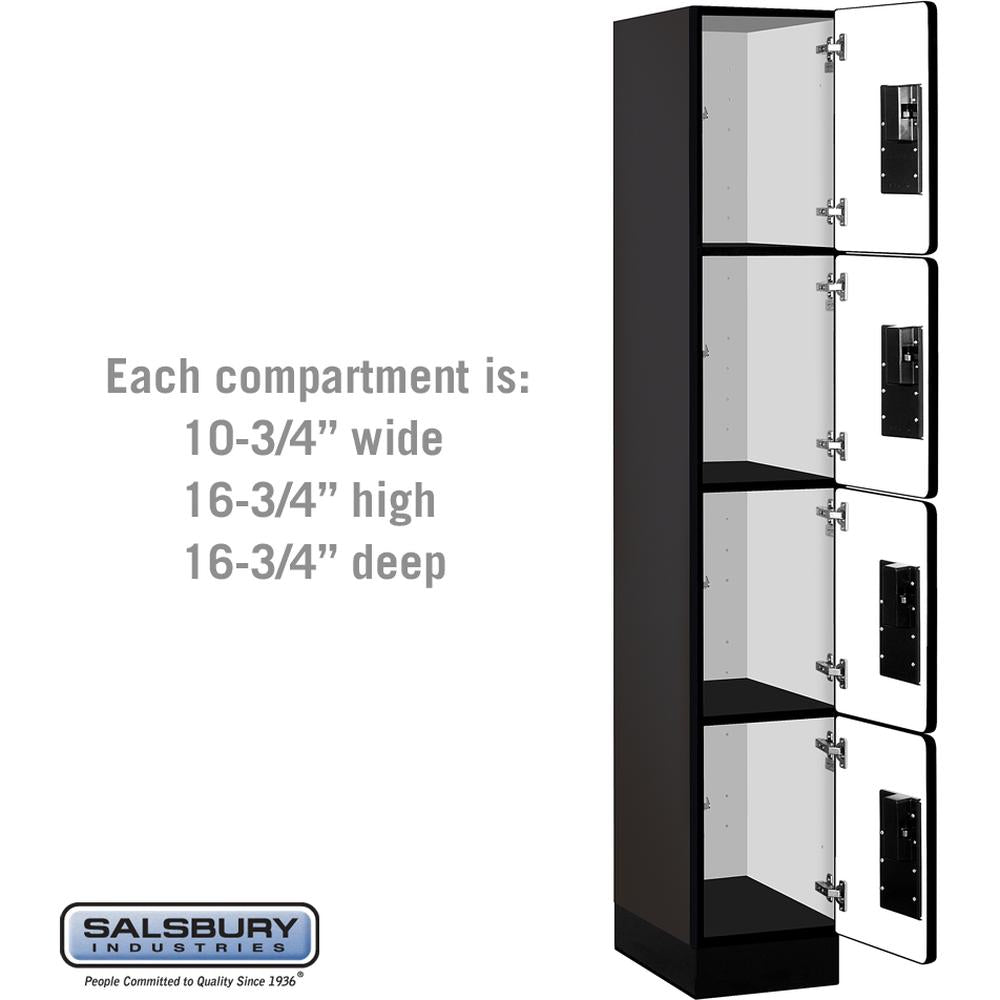 12" Wide Four Tier Designer Wood Locker - 1 Wide - 6 Feet High - 18" Deep by Salsbury