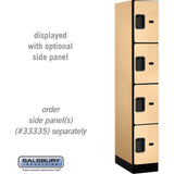 12" Wide Four Tier Designer Wood Locker - 1 Wide - 6 Feet High - 21" Deep by Salsbury