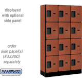12" Wide Four Tier Designer Wood Locker - 3 Wide - 5 Feet High - 15" Deep by Salsbury