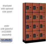 12" Wide Four Tier Designer Wood Locker - 3 Wide - 5 Feet High - 15" Deep by Salsbury