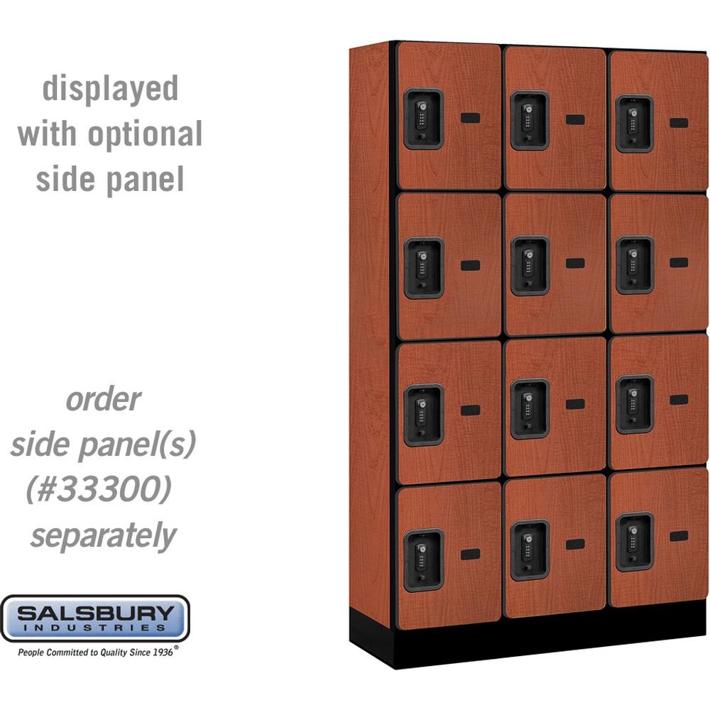 12" Wide Four Tier Designer Wood Locker - 3 Wide - 5 Feet High - 15" Deep by Salsbury