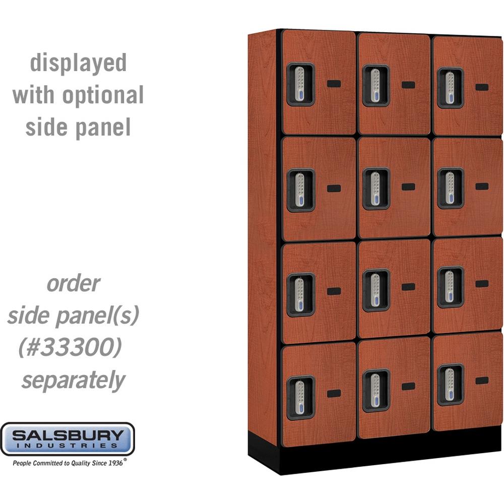 12" Wide Four Tier Designer Wood Locker - 3 Wide - 5 Feet High - 15" Deep by Salsbury