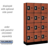 12" Wide Four Tier Designer Wood Locker - 3 Wide - 5 Feet High - 15" Deep by Salsbury