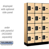 12" Wide Four Tier Designer Wood Locker - 3 Wide - 5 Feet High - 15" Deep by Salsbury