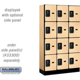 12" Wide Four Tier Designer Wood Locker - 3 Wide - 5 Feet High - 15" Deep by Salsbury